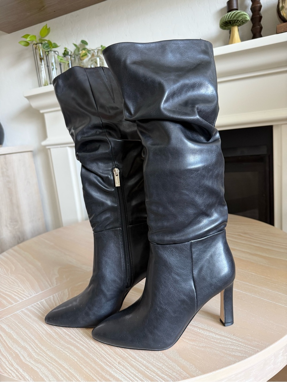 Jessica Simpson|Black Slouchy High-Heel Knee Boots,vegan leather•••NWT Size 8